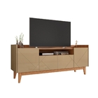 Rack Para Tv Jayce Detalhe Frisado Champagne/cedro