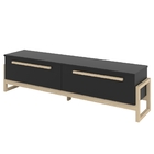 Rack Para Tv Leila Preto Natural