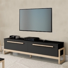 Rack Para Tv Leila Preto Natural