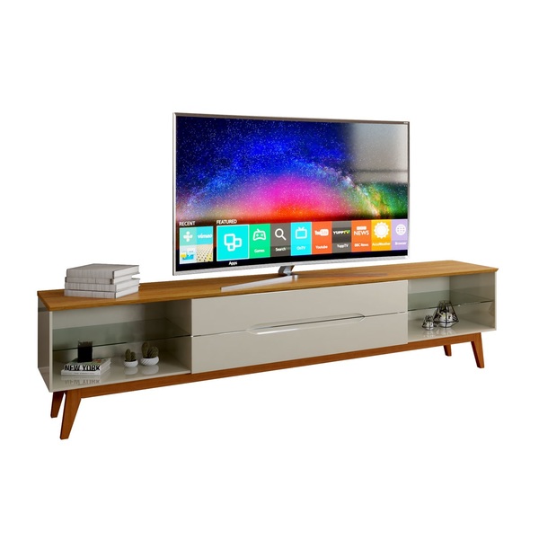 Rack Para Tv Limit 1.8 Off White/Nature – Móveisaqui