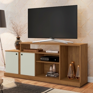 Rack Para Tv Lisboa Freijó Cinza Com 2 Portas E Rodízios | Leroy Merlin