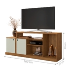 Rack Para Tv Lisboa Freijó Cinza Com 2 Portas E Rodízios