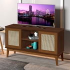 Rack Para Tv Maine 2 Portas Rattan Sintético Freijó