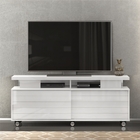 Rack Para Tv Manly Com Portas De Correr Frisadas Branco