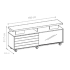 Rack Para Tv Melbourne Com Espelho E Rodízios Caiena Creme