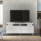 Rack Para Tv Melbourne Com Frisos E Rodízios Branco