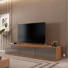 Rack Para Tv Mônaco Com Gaveta Cedro Cinza Pérola