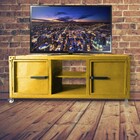 Rack Para Tv Queens - Estilo Industrial Em Ferro - Amarelo -