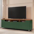 Rack Para Tv Quinn 1.6 Verde Oliva Cobalto Com Rodízios