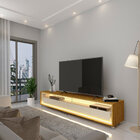 Rack Para Tv Requinte 172 Com Led Rodízios Naturale Off White