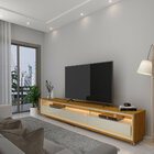 Rack Para Tv Requinte 212 Com Led Rodízios Naturale Off White