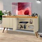 Rack Para Tv Retrô 60 Polegadas 4 Portas Pérola Mel Gold Prim