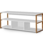 Rack Para Tv Retrô Estilo Industrial Com Pés De Ferro Branco