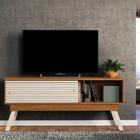 Rack Para Tv Retrô Frisado Beyle 1.5 Naturale Off White