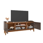 Rack Para Tv Singapura 1.8 Cinza E Noce 2 Portas