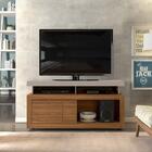 Rack Para Tv Smith Porta Com Friso Decorativo Amarula Carvalho