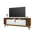 Rack Para Tv Stella 160 Com Adega Cedro Branco