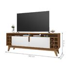 Rack Para Tv Stella 160 Com Adega Cedro Branco