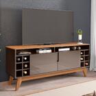 Rack Para Tv Stella 1.3 Cinza E Noce Com Adega