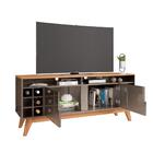 Rack Para Tv Stella 1.3 Cinza E Noce Com Adega