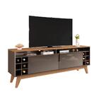 Rack Para Tv Stella 1.6 Cinza E Noce Com Adega
