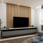 Rack Para Tv Sublime 220 Com Rodízios Cinza Off White - Gelius