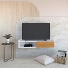 Rack Para Tv Suspenso Até 50 Polegadas Com 1 Porta E 1 Nicho