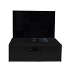 Rack Para Tv Suspenso Bancada Com Nicho E Gaveta Preto Laca