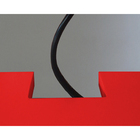 Rack Para Tv Suspenso Bancada Com Nicho E Gaveta Vermelho Laca