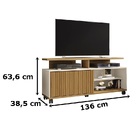 Rack Para Tv Topázio Ripado Cinamomo C/ Off White – Bechara M