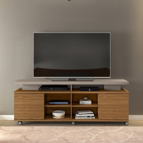 Rack Para Tv Varsóvia 2 Portas Frisadas Carvalho Amarula