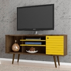 Rack Para Tv Viton Madeira Amarelo