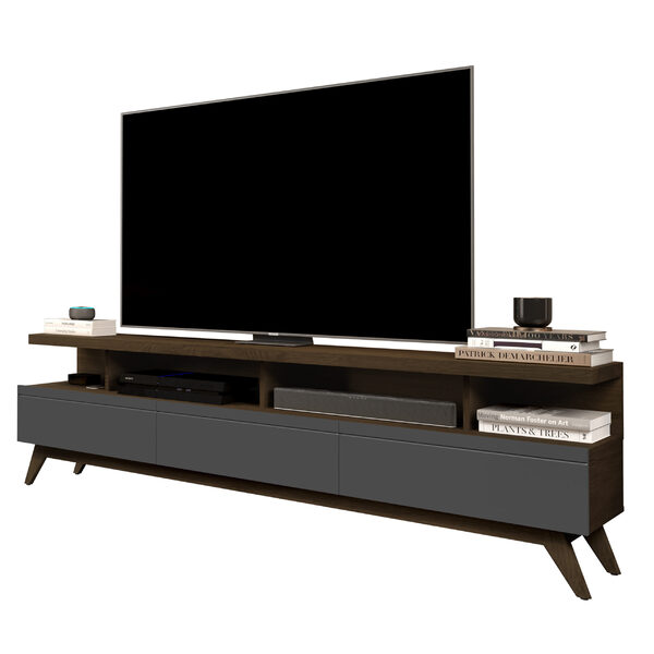 Rack Para Tv Vivare 1.8 Wood Até 72 Polegadas Cedro/cinza – G