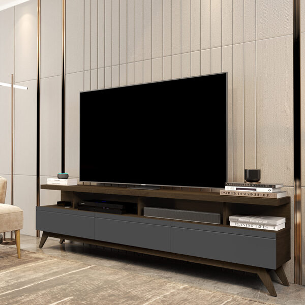 Rack Para Tv Vivare 1.8 Wood Até 72 Polegadas Cedro/cinza – Giga Móveis ...