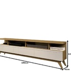 Rack Para Tv Vivare 1.8 Wood Até 72 Polegadas Cumaru/off Whit