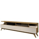 Rack Para Tv Vivare 1.8 Wood Até 72 Polegadas Cumaru/off Whit
