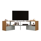 Rack Para Tv Wood Freijó Concreto Extensível 2 Gavetas