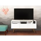 Rack Para Tvs Até 46 Polegadas Retrô 3 Portas Br113  Branco/m