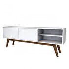 Rack Para Tvs Até 55 Polegadas Retrô 2 Portas Pé Inclinado De