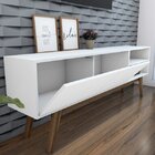 Rack Para Tvs Até 55 Polegadas Retrô 2 Portas Pé Inclinado De