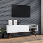 Rack Para Tvs Até 55 Polegadas Retrô 2 Portas Pé Inclinado De