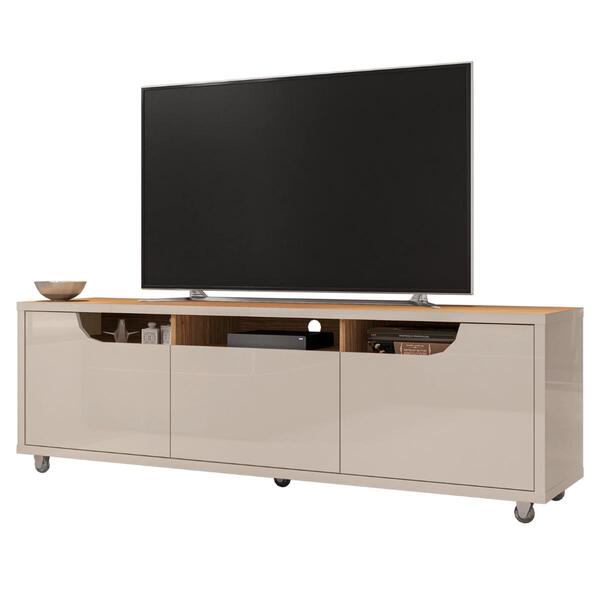 Rack Para Tvs De 60" Com Rodizíos Kenova Off White Noce