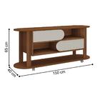 Rack Para Tvs De 65' 4 Rodízios Verê Cedro Off White