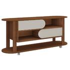 Rack Para Tvs De 65' 4 Rodízios Verê Cedro Off White