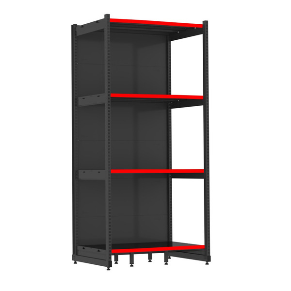 Rack Parede 202 Fit 60 Inicial Preto 90x60 Pe Vermelho