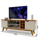 Rack Patrimar Marselha Para Tv De Até 60" Off White Cumaru