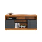 Rack Pequeno Para Tv Até 43 Polegadas 136cm Noce Milano Preto