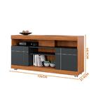 Rack Pequeno Para Tv Até 43 Polegadas 136cm Noce Milano Preto