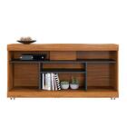 Rack Pequeno Para Tv Até 43 Polegadas 136cm Noce Milano Preto