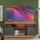 Rack Pequeno Para Tv Até 43 Polegadas 136cm Noce Milano Preto